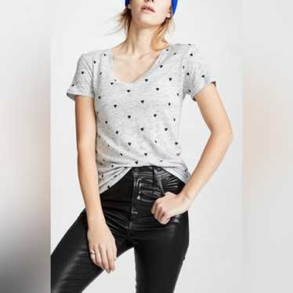 Rails Cara Gold Star heart print T-shirt M - Picture 1 of 7